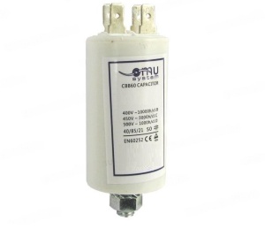 Condensator de operare 5μF 450V AC cu șurub M8, piuliță (6.4x0.8mm)