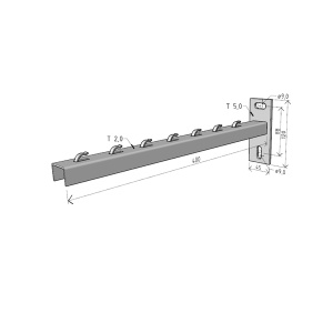 Consola 400x120mm NPZM400 electro-galvanizata suport pentru prindere canal cablu din sarma mesh 400mm, susținere maxim 78 kg - Img 2