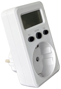 Contor de energie electrică pentru priză, afișaj LCD