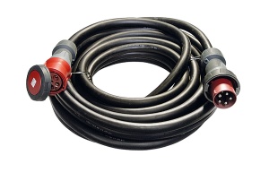 Cordon prelungitor trifazic de mare putere 125A aprox. 86kw cablu H07RN-F 50 metri 5G35 cu izolatie din cauciuc in executie grea IP67