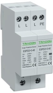 Descărcător de supratensiuneT2+T3, integrat, AC