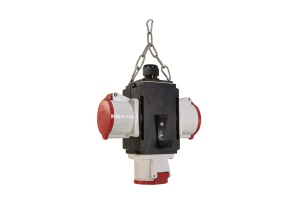 Distribuitor de energie suspendat cu 3 prize trifazice 400V 5 poli 32A IP44 cu conexiune la aer comprimat - Img 2