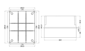 Doza aplicata transparenta 240x190x160mm IP56 inalta pentru distributie jonctiune ABS rezistenta UV fara presetupe margini netede - Img 3