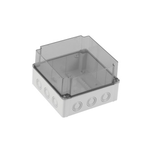 Doza de ramificatie aplicata ABS 210x210x140mm IP67 IK06 transparenta inalta