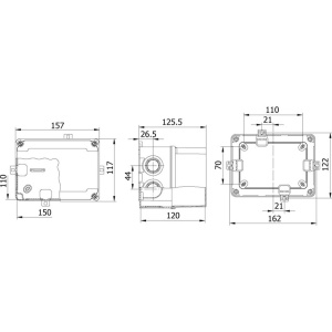 Doza patrata de ramificatie din plastic adanca ABS 150x110x120mm IP67 IK06 - Img 2
