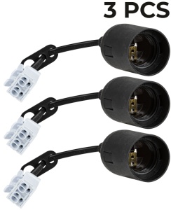 Dulie E27 din mat. plastic, cu conector rapid, fără șurub