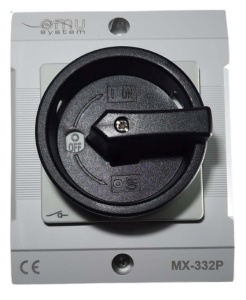 Intrerupator 3 poli 32A 7,5kw IP65 cu carcasă pornit/oprit 400V blocabil - Img 2