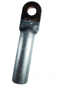 Papuc electric cupru aluminiu Cu-Al 50mm² terminali tubulari diametru gaura 10mm lungime 90mm - Img 2