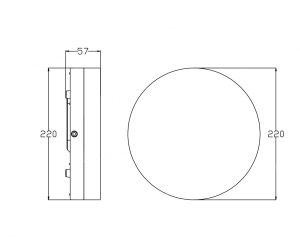 Plafoniera led 12W rotunda 220x57mm CCT lumina ajustabila calda (3000K 1040lm) naturala(4000K 1200lm) sau rece (6500K 1110lm) IP65 rezistenta la socuri IK10 100lm/W - Img 3