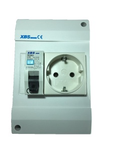 Priza aplicata schuko cu protectie copii si siguranta diferentiala P+N C 16A 30mA 130x87mm IP20 - Img 2