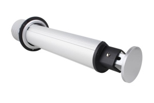 Priză schuko încastrabilă în blat de birou sau bucătărie, 3 posturi 220-240VAC 16A + 2 prize USB cablu 1.8m, pop-up - Img 3