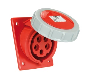 Priza trifazica 5 poli 16A 3P+N+E 6h incastrata oblica ST CEE 380V IP67 - Img 3
