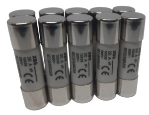 Set 10 sigurante 10x38 20A fuzibile cilindrice ceramica 500V AC gG - Img 1