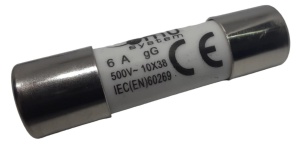 Set 10 sigurante 10x38 6A fuzibile cilindrice ceramica 500V AC gG - Img 2