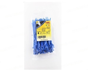 Set 100 buc colier cablu 140x3.6mm din plastic albastru Cobra 9134 - Img 1