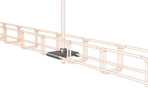 Suport de suspensie 59x50mm pentru canal cablu din sarma - Img 3