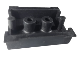 Suport din plastic pentru sina DIN omega 35mm autoadeziv 43x38mm