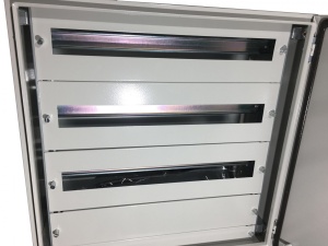 Tablou electric 600x400x200mm 60 module cofret dulap cabinet metalic modular 4 randuri x 15 module IP66 aparent cu plastroane sina DIN pentru montaj contrapanou placa de montaj - Img 2