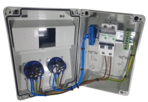 Tablou organizare de santier 7 module cu sigurante Schneider curba C precablat echipat cu 2 prize monofazice schuko 16A IP54 - Img 3