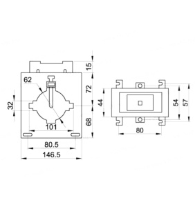Transformator de curent 1600/5A pentru bara de 100mm 160 x 145mm 30VA - Img 2
