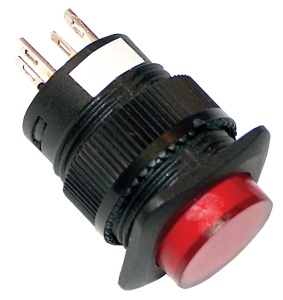 Buton mini cu semnalizare luminoasă, roşu - Img 1