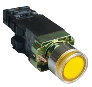 Buton roşu, iluminat, cu trafo, bec glim