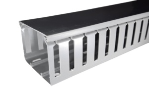 Canal cablu perforat slitat Elettrocanali 80x60mm gri pentru circuite electrice