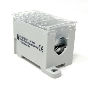 Clema pe sina bloc de distribuție a fazelor PVB 160-6 160A 1x16-95mm² + 6x2,5-35mm² Cu-Al 1000V AC / DC - Img 2