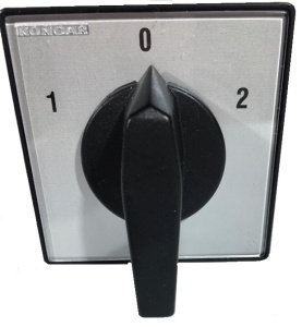 Comutator 32A 11kW 3 poli 1-0-2 IP40 rotativ inversor de sens motor 65x65mm - Img 2