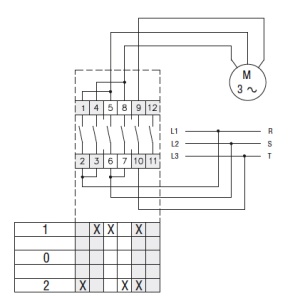 Comutator cu came 63A 18.5kW 3 poli 1-0-2 IP65 rotativ inchis comutator inversor motor trifazat in carcasa din plastic 125X175mm cu maner negru - Img 3