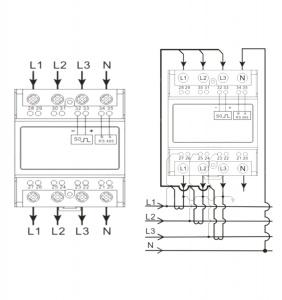 Contor digital de consum trifazic cu transformator de curent masurare indirecta 6A 4 module - Img 2