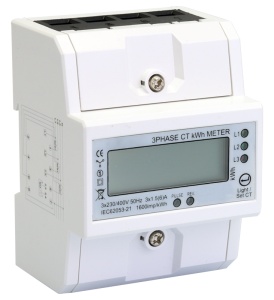 Contor trifazat energie el.,afişaj LCD, pt.reductoare,4 mo