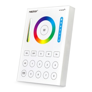 Controller Mi-Light B8 Miboxer Group Control luminozitate, telecomandă cu 8 zone montată pe perete, controler alb pentru temperatura culorii DIM+RGB+CCT