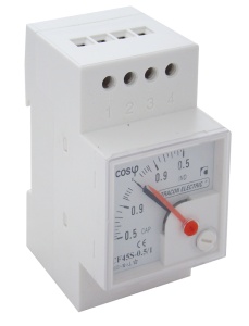 Cosfimetru analogic modular, montaj pe şină