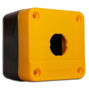 Cutie comanda caseta goala galbena pentru 1 buton cu gaura 22mm IP65