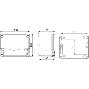 Doza 130x100x73mm distributie cutie jonctiune din aluminiu IP67 IK09 - Img 2