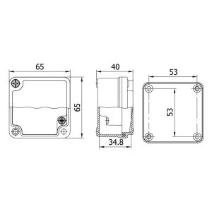 Doza 65x65x40mm distributie cutie jonctiune din aluminiu IP67 IK09 - Img 2