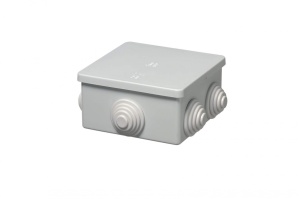 Doza aplicata patrata 80x80x40mm IP44 pentru distributie jonctiune ABS rezitenta UV inchidere capac prin apasare