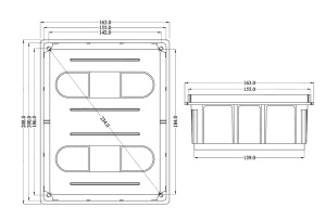 Doza de distributie derivatie 196x152x70mm din plastic incastrata IP40 - Img 3