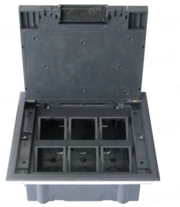 Doza incastrata in pardoseala 12 module IP30 IK10 compatibil aparataj modular TEM