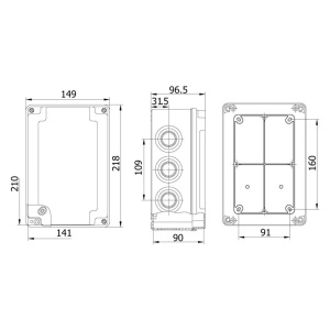 Doza ramificatie patrata din plastic ABS 210x140x90mm IP67 IK06 - Img 2