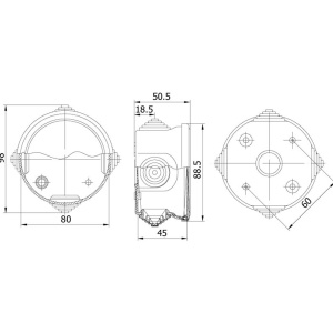 Doza rotunda din plastic ABS 80x45mm IP44 IK06 - Img 2