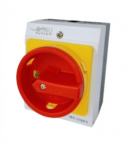 Intrerupator 10A 4kw 0-1 ON-OFF 3 poli 400V AC IP65 industrial aplicat casetat blocabil 3x10A - Img 1