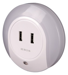 Lumină de veghe cu senzor şi cu priză USB