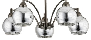 Lustra AF Galaxy cu suport metalic si abajur din sticla 5 brate dulie E27 x max 60W - Img 3