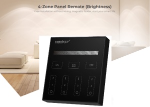 Mi-Light MiBoxer Group Grup de comandă Dimmer cu telecomandă neagră montat pe perete 4 zone DIM B - Img 3