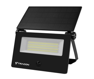 Proiector cu panou fotovoltaic și detector de mișcare, negru