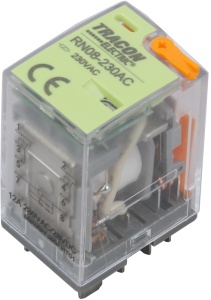 Releu miniaturizat de putere cu buton test și indicat.stare