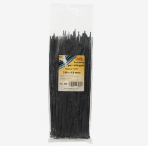 Set 100 buc colier cablu 250x4.8mm din plastic negru Cobra 9271