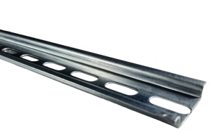 Sina DIN omega pentru sigurante 35mm perforata 250mm otel zincat potrivita pentru 12 module